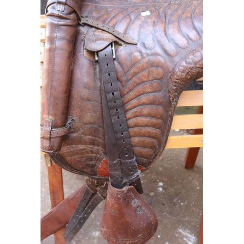 168 - Argentinian Gaucho  saddle made in 1983 together with a saddle stand.