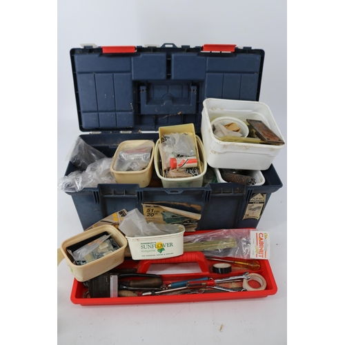 204 - Quantity of tools with fixtures and fittings, tool box, G clamps etc