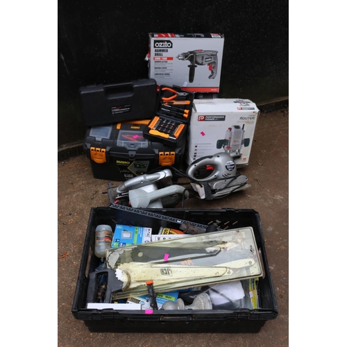 206 - A Sovereign petrol strimmer and a collection of assorted tools including a tool box of various spann... 