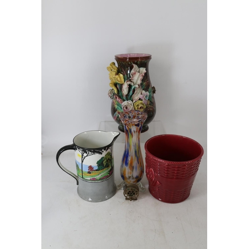 211 - Large hand painted water jug, Parisienne side plates, Poole pottery and more (inspect)