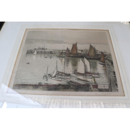 216 - A pair of Henry George Walker tinted etchings. Each measure approx 47 x 39cm in frame.