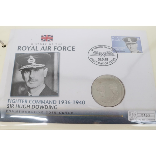 276 - Two folders consisting of the history of RAF Mint stamp and coin collection