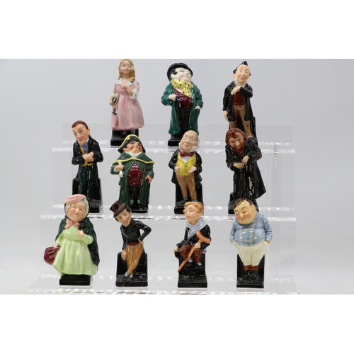 285 - A selection of assorted Royal Doulton Dicken's miniature figures Micawber, Tiny Tim, Sairey Gamp, Ji... 