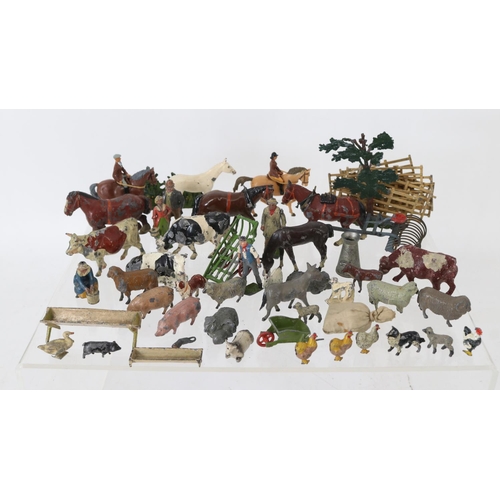 319 - Selection of Britains and other manufacturers hollow cast farm and animal figures.