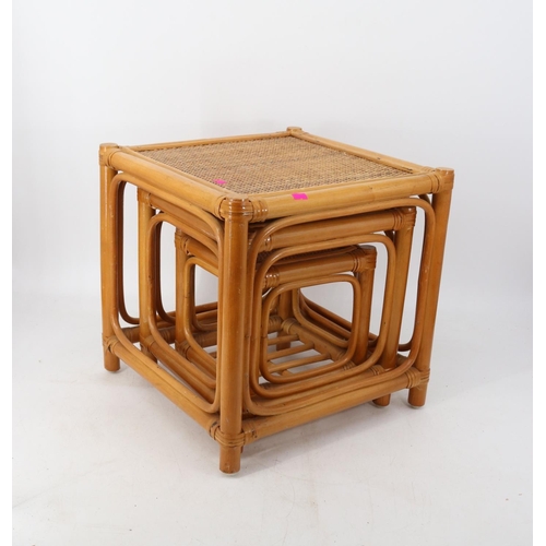 330 - Nest of three bamboo tables