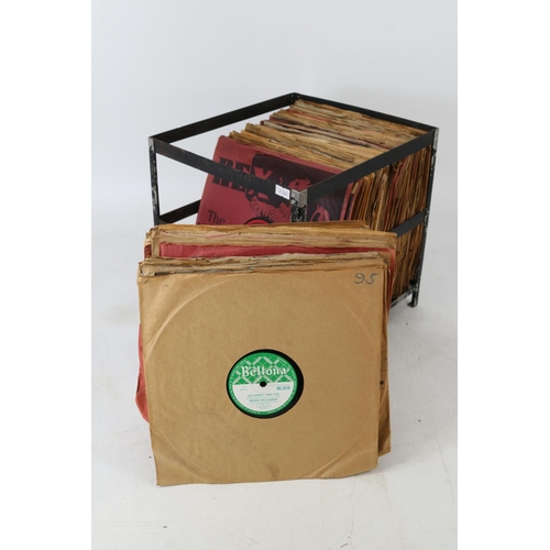 359 - A crate of 78rpm shellac records including sketches, big band, jazz etc. etc..