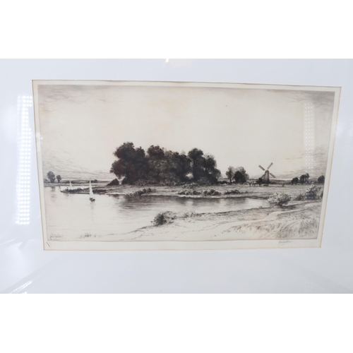 423 - Two framed John Fallwood FSA signed Original etching Pure Drypoint artists proofs. 