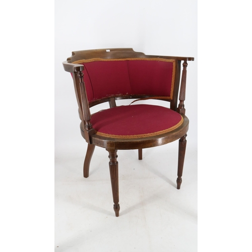 277 - Two cane seat chairs together with two upholstered chairs