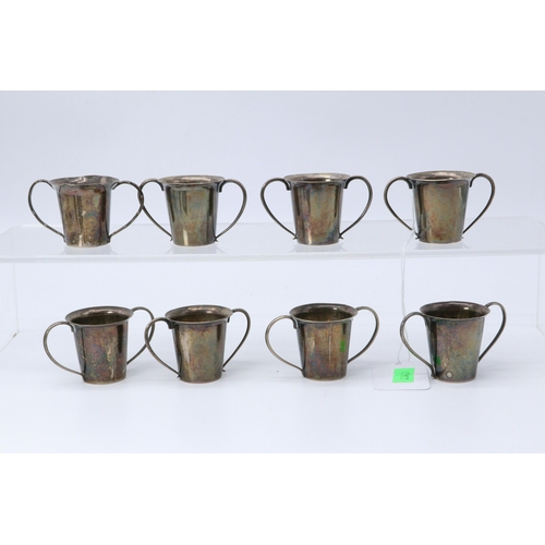 13 - Set of 8 Wang Hing silver punch cups, hallmarked WH90 overall weight approx. 200g