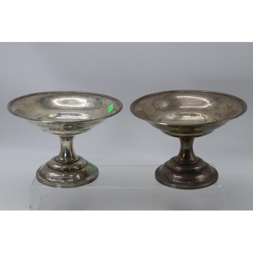 55 - Silver hallmarked pair of footed table dishes Scottish hallmarks (approx. weight 990g)