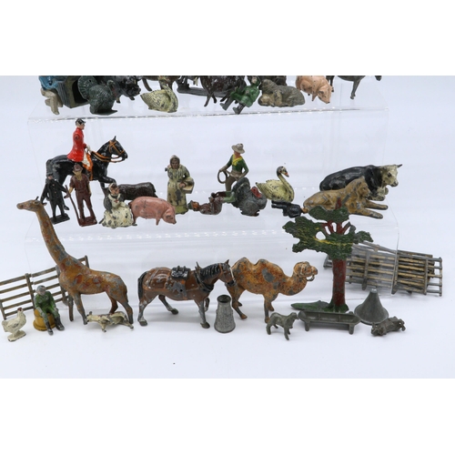 138 - Large quantity of assorted hollow cast Zoo animals, people, Fences all sorts. Various manufacturers.... 