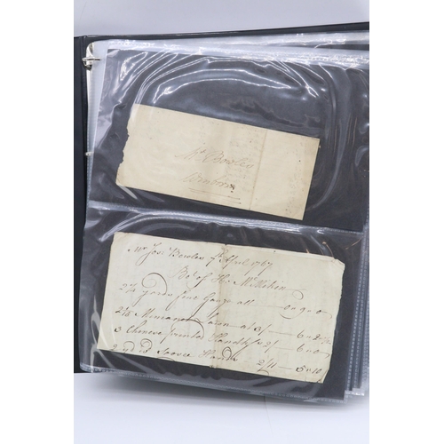 156 - Wimborne Postal history 1767-1847 Album full of early letters to do or mentioning Wimborne