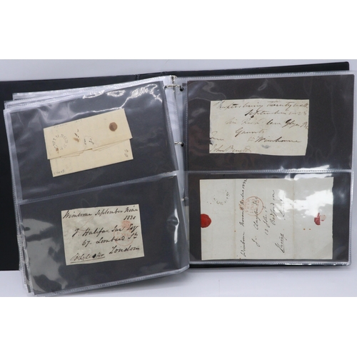 156 - Wimborne Postal history 1767-1847 Album full of early letters to do or mentioning Wimborne