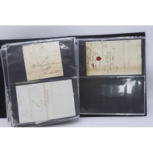 156 - Wimborne Postal history 1767-1847 Album full of early letters to do or mentioning Wimborne