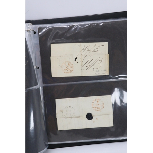 156 - Wimborne Postal history 1767-1847 Album full of early letters to do or mentioning Wimborne