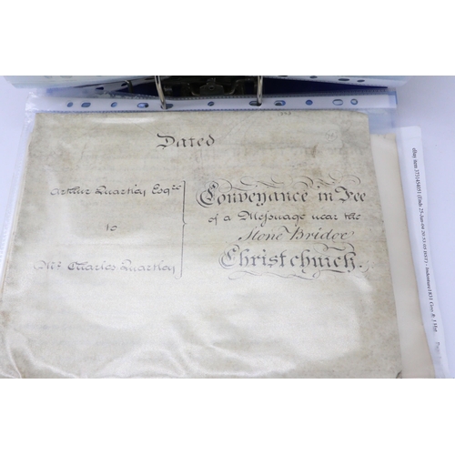 164 - 1625-1846 extremely well document selection of indentures, deeds, documents - relating to or mention... 