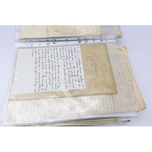 164 - 1625-1846 extremely well document selection of indentures, deeds, documents - relating to or mention... 