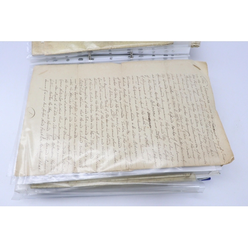 164 - 1625-1846 extremely well document selection of indentures, deeds, documents - relating to or mention... 