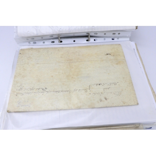 164 - 1625-1846 extremely well document selection of indentures, deeds, documents - relating to or mention... 