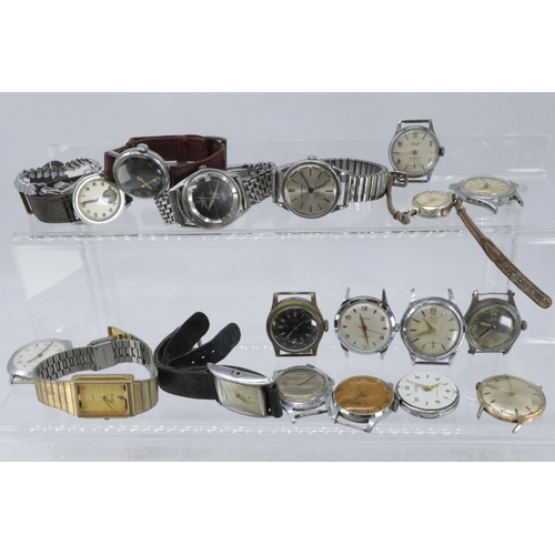 108 - A tin of assorted vintage and later wristwatches for spares and parts