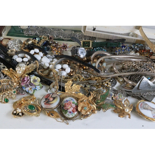 245 - Large box of vintage and later costume jewellery, Bangles, brooches and lots more