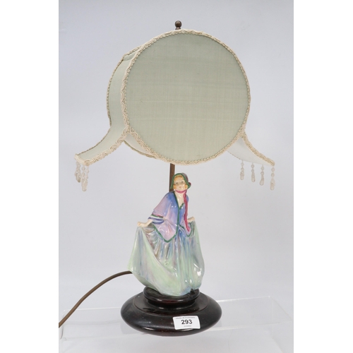 293 - Royal doulton figurine, Sweet lamp Ann mounted on lamp base (trade - spares or repairs)