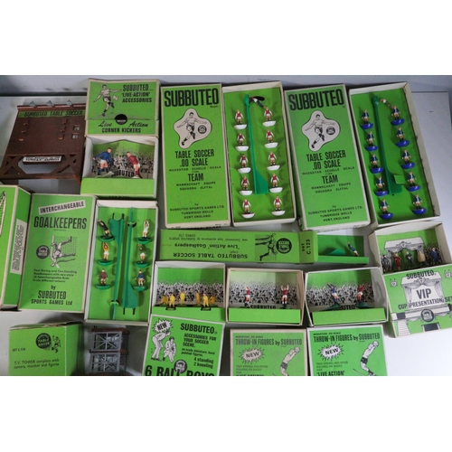 335 - A large selection of vintage Subbuteo football teams in original packaging (nos 5,7,101,21,156,154,4... 