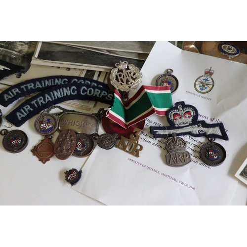 249G - A selection of a Gentleman's RAF memorabilia patches, sports medals, Motorcycle interest original bl... 