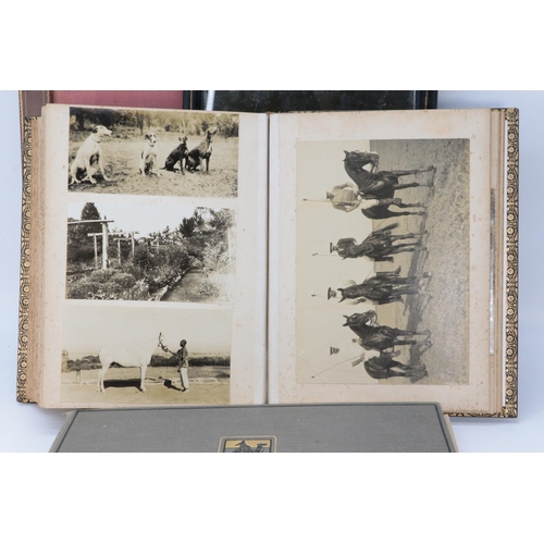 436 - Two vintage photograph albums associated with the Nevile Wilkinson family featuring stuck in photogr... 