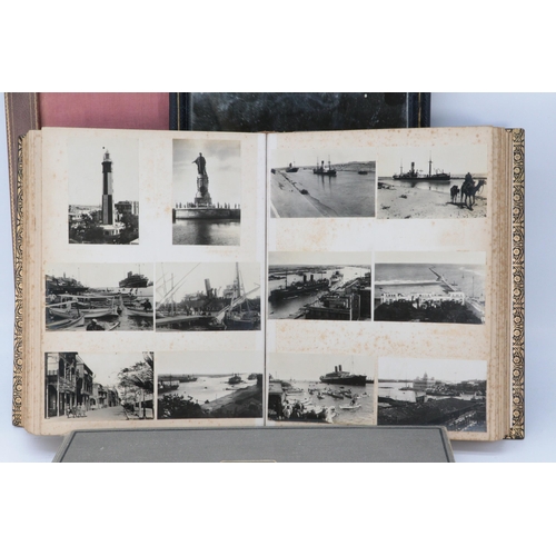 436 - Two vintage photograph albums associated with the Nevile Wilkinson family featuring stuck in photogr... 