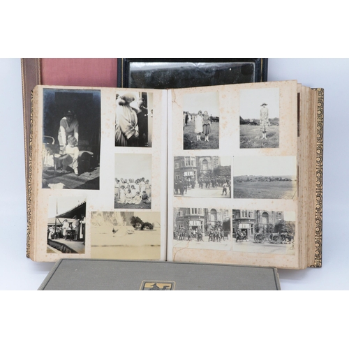 436 - Two vintage photograph albums associated with the Nevile Wilkinson family featuring stuck in photogr... 