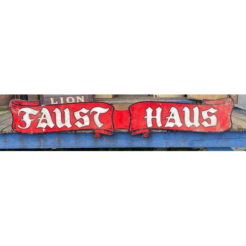 664 - Faust Haus metal, light up? sign trade/spares/repairs