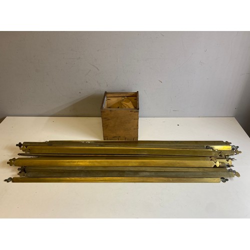 665 - Quantity of brass stair rods and fittings, comprising 23 stair rods and 21 sets of brackets, check f... 