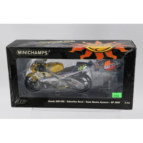 1A - Minichamps 1:12 scale Honda NSR 500 Valentino Rossi GP 2001 Team Nastro Azzurro in original packagin... 