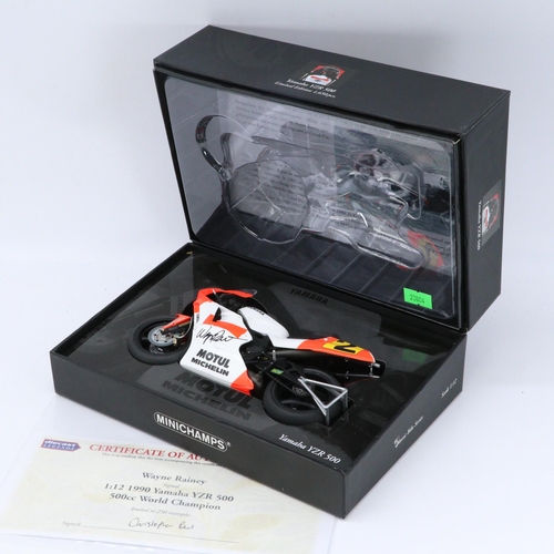 8 - Minichamps 1:12 scale Classic Bike Series limited edition Yamaha YZR 500 signed by Wayne Rainey WC G... 