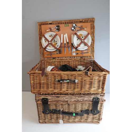 20 - A brexton picnic set together with another empty picnic basket