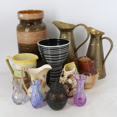 43 - A selection of assorted items including ceramics, glassware, commemorative, camera, scales, radio, p... 