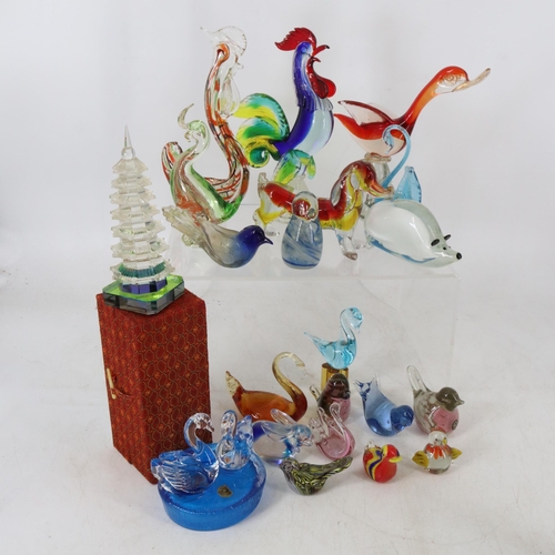 293 - Collection of mainly glass animals, Murano etc (inspect)