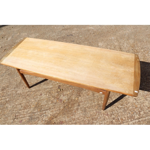 296 - Mid-century teak G-plan coffee table 138cms long.