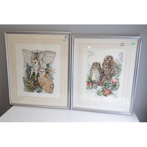 311 - Pair of artist signed owl prints