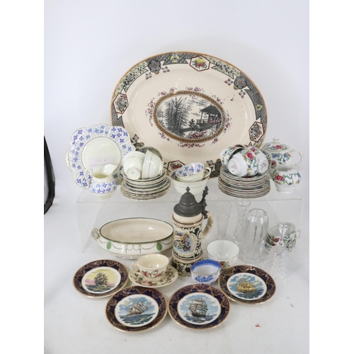 427 - Collection of mainly ceramics to include Royal Doulton, Masons, various part tea sets etc