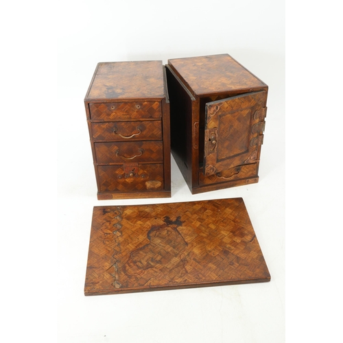 434 - A Japanese Meiji period parquetry scholars box.