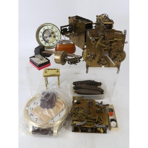 29 - Three boxes of assorted mantle clocks, spares, cuckoo clocks etc (all spares)