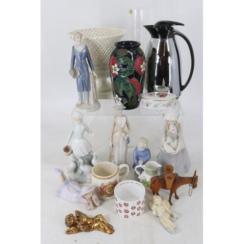 46 - A quantity of ceramics, textiles including figurines etc