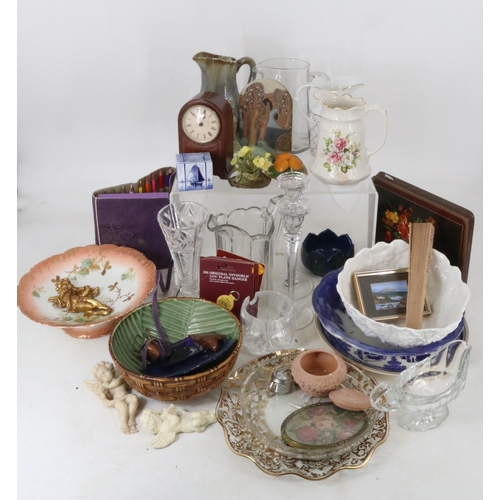 46 - A quantity of ceramics, textiles including figurines etc