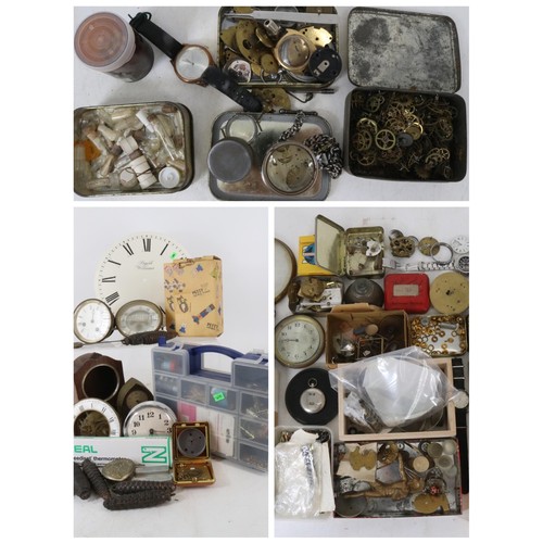 42 - Large assorted mix of watch and clock parts / spares etc