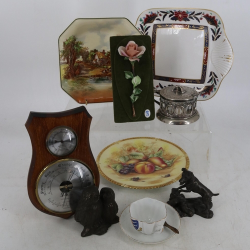 347a - General lot consisting of limited edition Aynsley plates, commemorative mugs, clocks etc