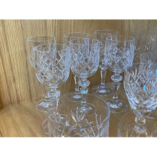 228 - Good quantity of assorted cut drinking glasses Royal Doulton and others Inside Lot 226