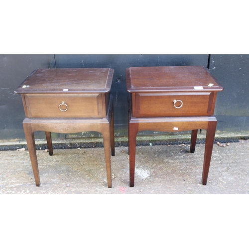 131 - Pair of Stag Minstrel bedside tables