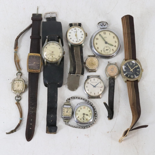 14 - Selection of wristwatches, smiths pocket watch etc.